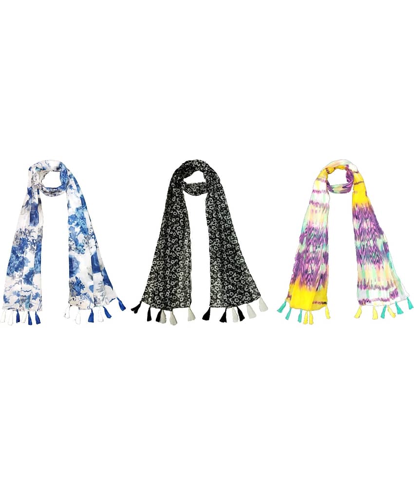 stolevilla Multi Poly Cotton Yarn Stoles ( Pack of 3 ) - Dupattas & Shawls | Buy online on ZillyBuy