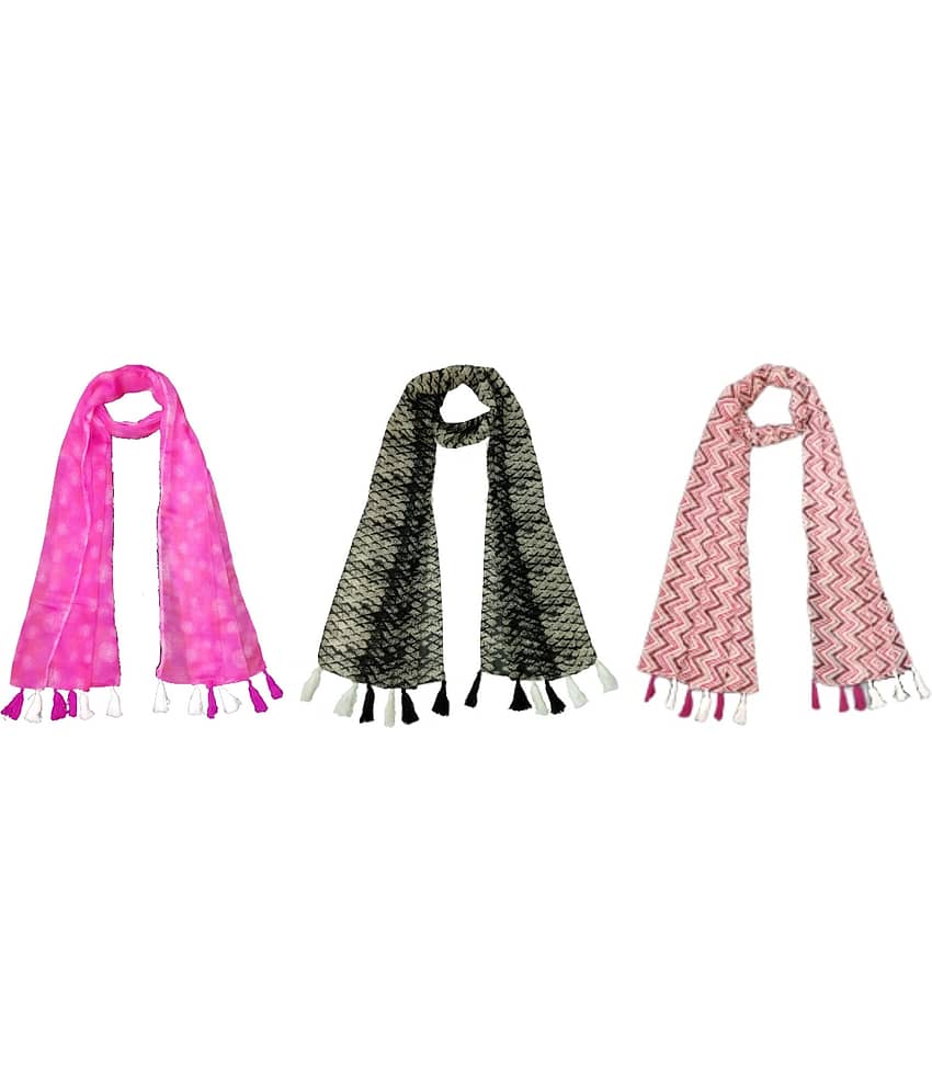 stolevilla Multi Poly Cotton Yarn Stoles ( Pack of 3 ) - Dupattas & Shawls | Buy online on ZillyBuy
