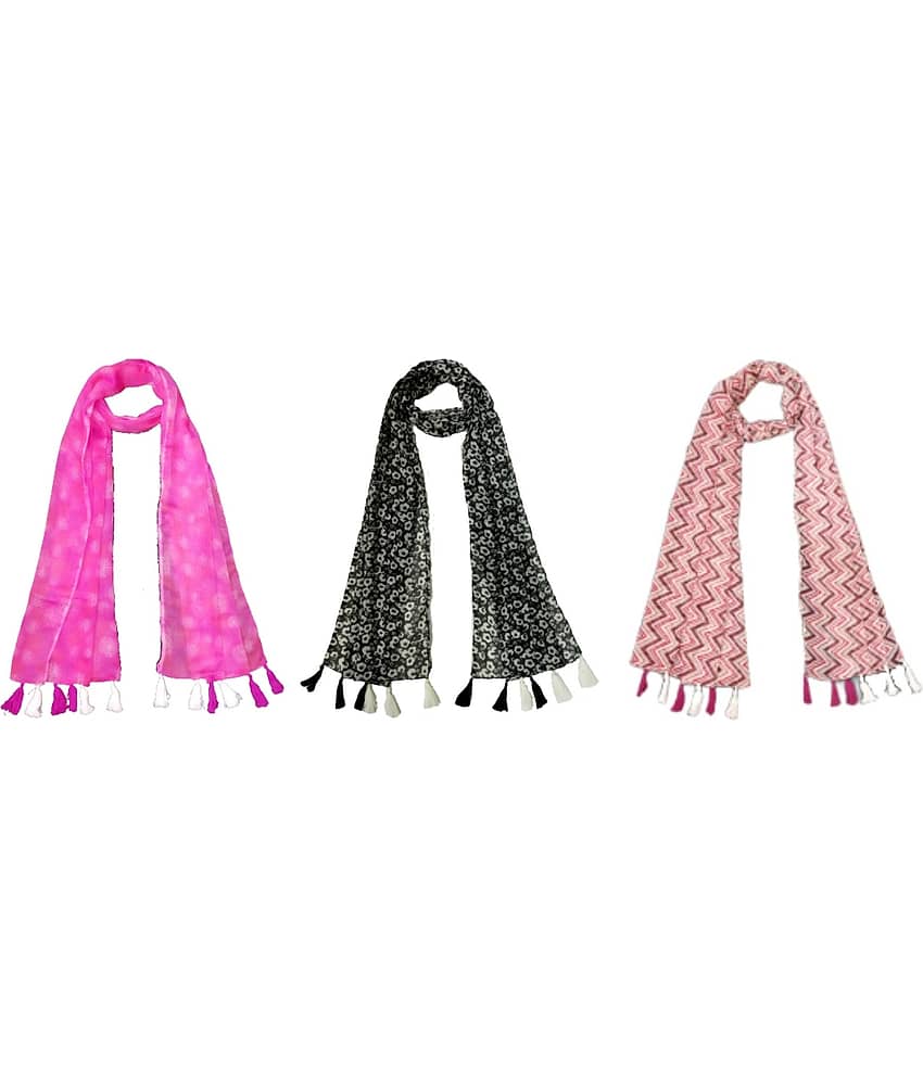 stolevilla Multi Poly Cotton Yarn Stoles ( Pack of 3 ) - Dupattas & Shawls | Buy online on ZillyBuy