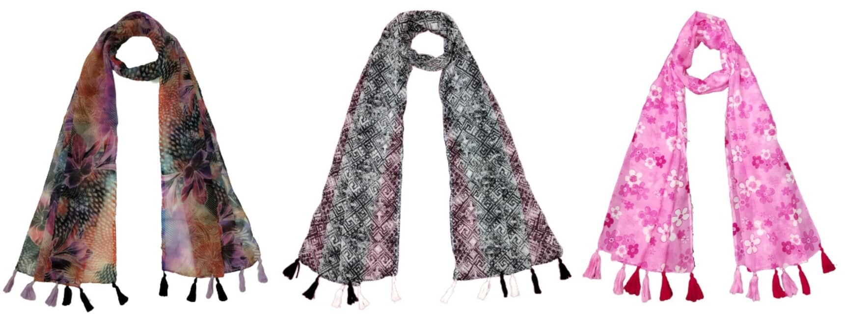 stolevilla Multi Poly Cotton Yarn Stoles ( Pack of 3 ) - Dupattas & Shawls | Buy online on ZillyBuy