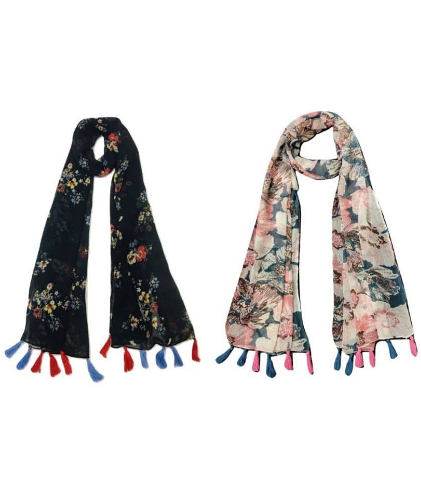 stolevilla Multi Printed Poly Cotton Yarn Stoles ( Pack of 2 ) - Dupattas & Shawls | Buy online on ZillyBuy