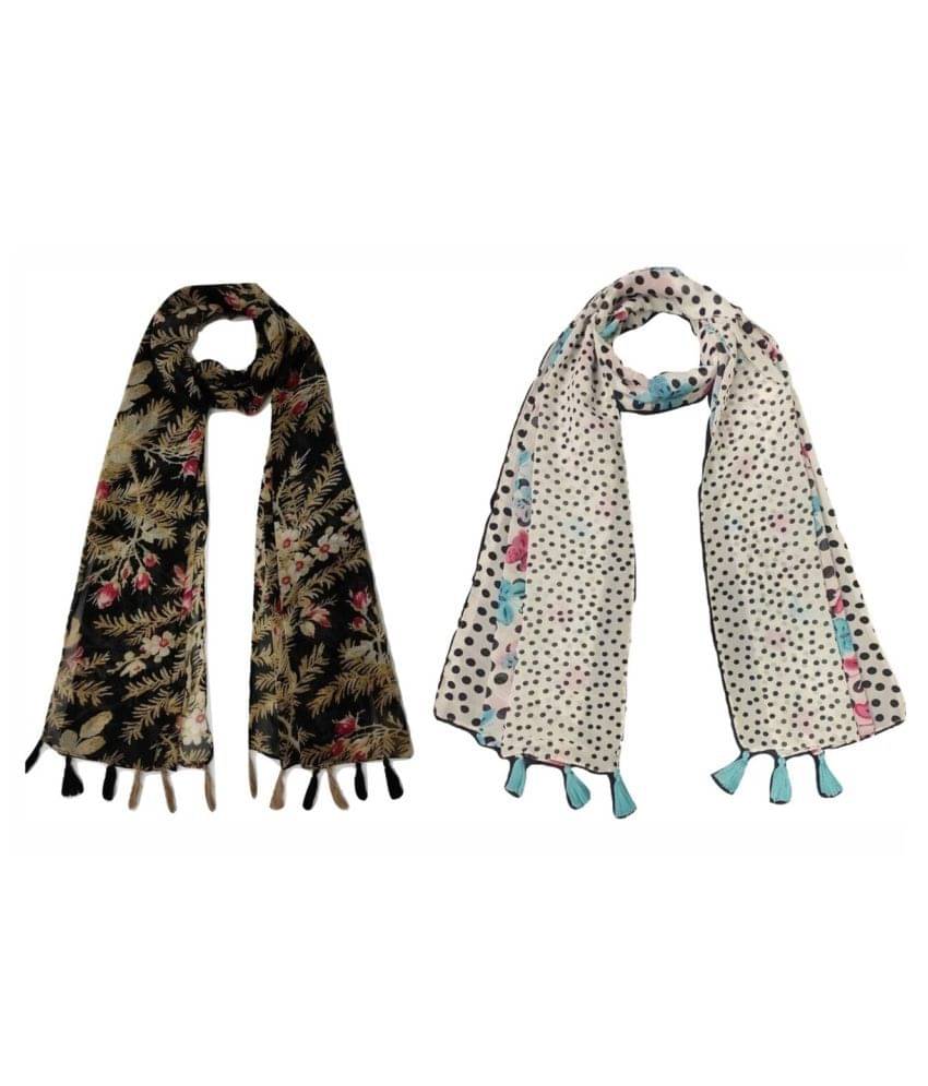stolevilla Multi Printed Poly Cotton Yarn Stoles ( Pack of 2 ) stolevilla Multi Printed Poly Cotton Yarn Stoles ( Pack of 2 )
