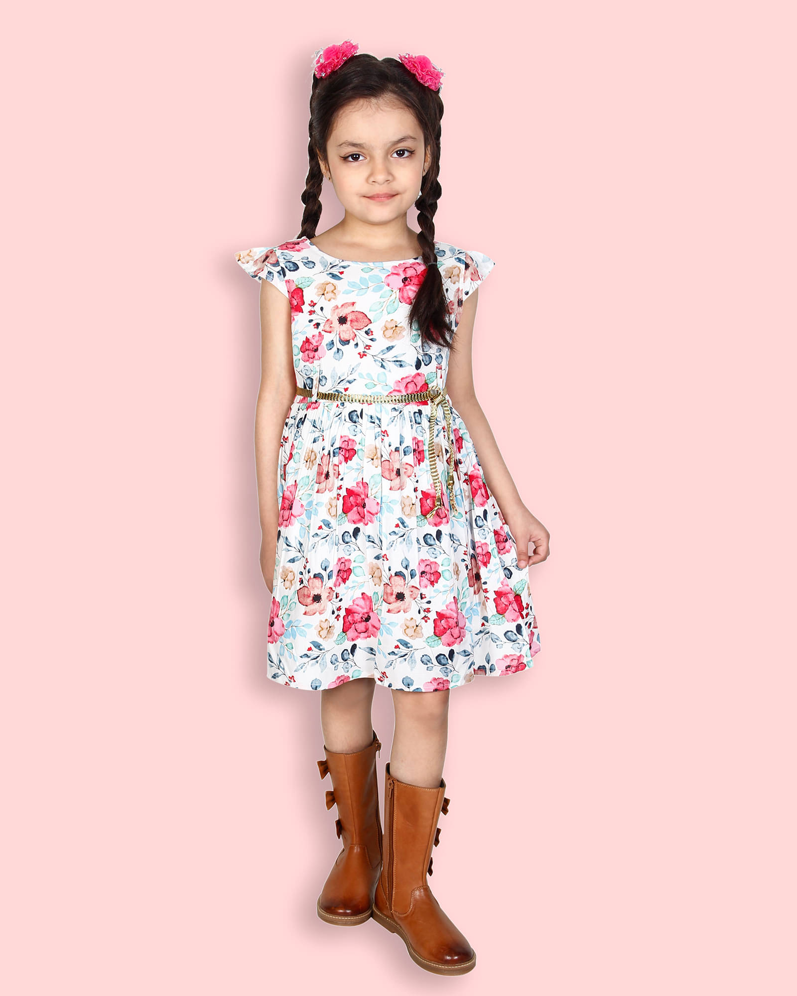 Addyvero Rayon A-line For Girls ( Pack of 1 , White ) Addyvero Rayon A-line For Girls ( Pack of 1 , White )