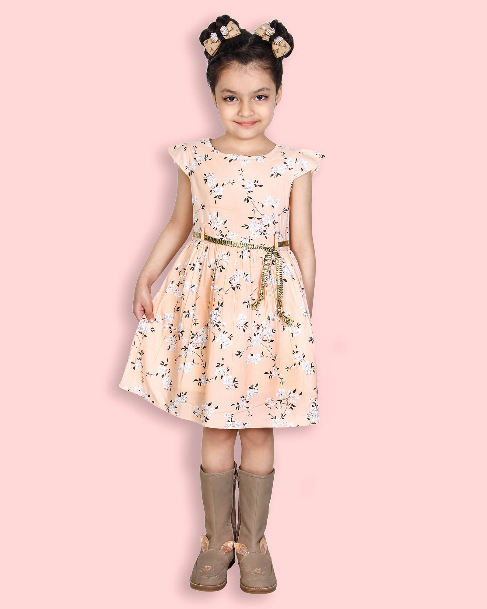 Addyvero Rayon A-line For Girls ( Pack of 1 , Orange )