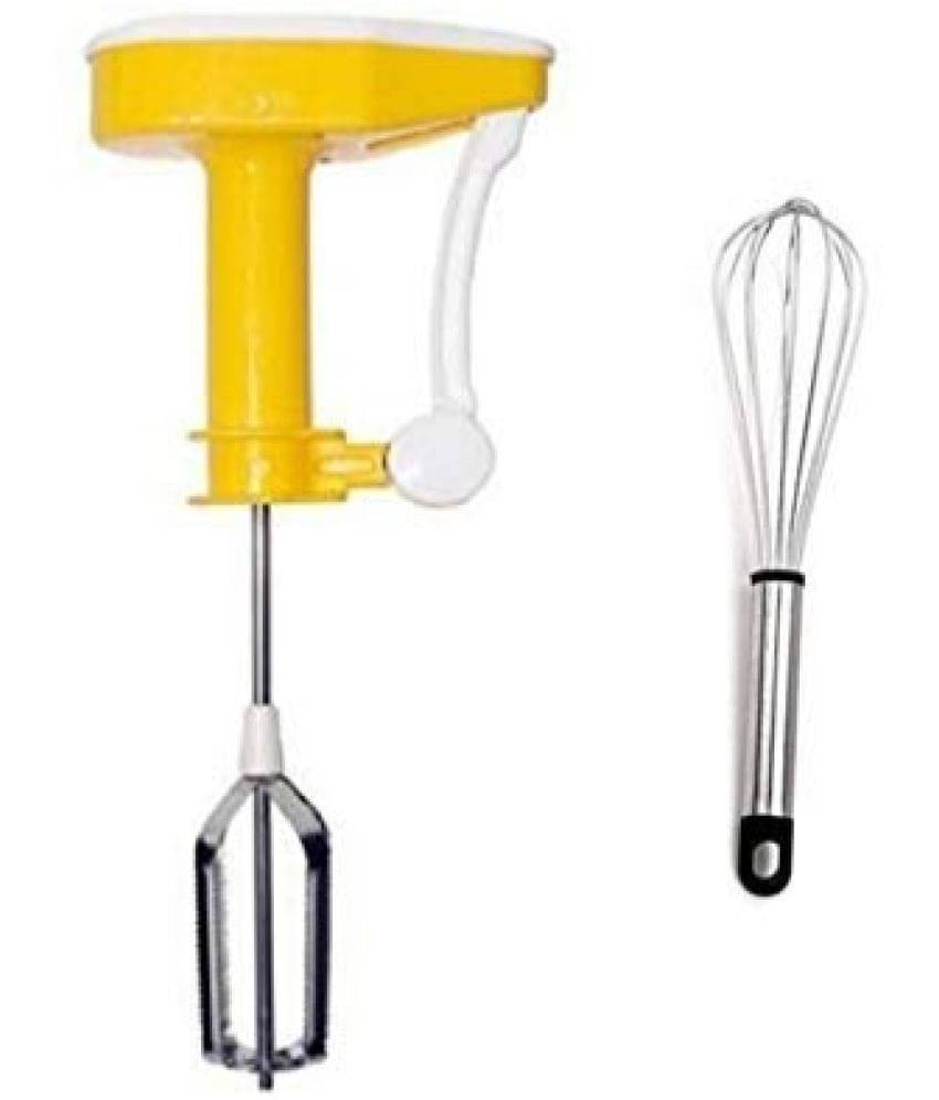     			Blooms Mall Combo of Power Free Manual Hand Blender + steel egg whisker