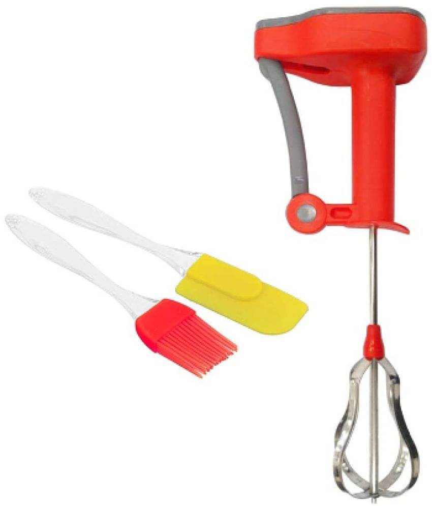     			Blooms Mall Combo of Power Free Manual Hand Blender + 2 Pieces of Silicon Brush Combo (Multicolour)