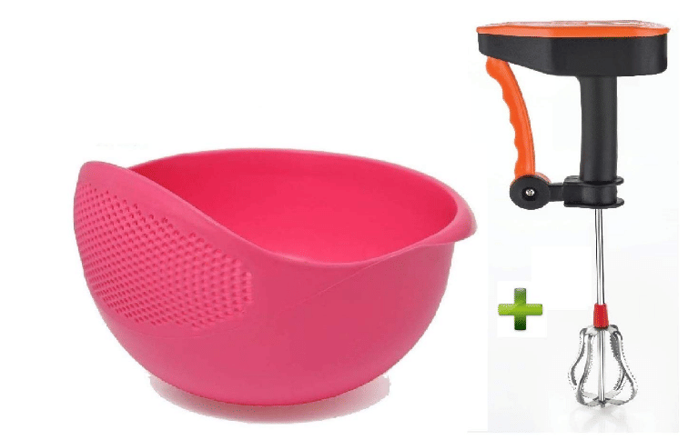     			Blooms Mall  Plastic Power Free Hand Blender + Rice bowl