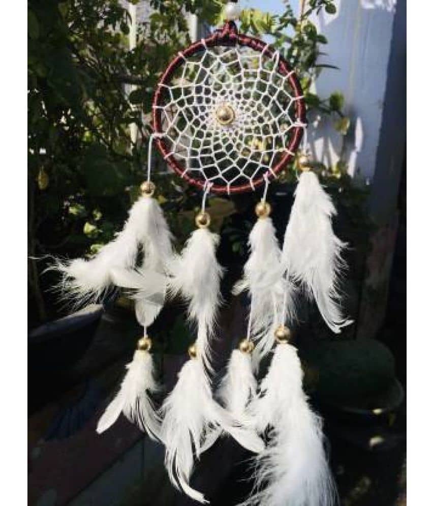 new lucky Feather White Dream Catcher - Pack of 1 ( X cms )