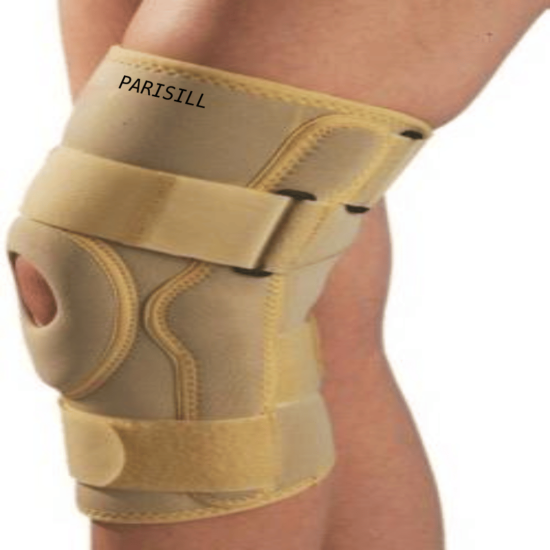 Parisill Joint Protection Open Patella Hinge Knee Support Knee Stabilizer Neoprene Beige (Medium)
