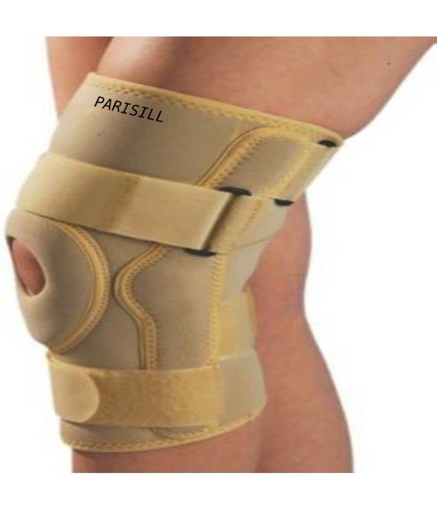 Parisill Joint Protection Open Patella Hinge Knee Support Knee Stabilizer Neoprene Beige (Medium)