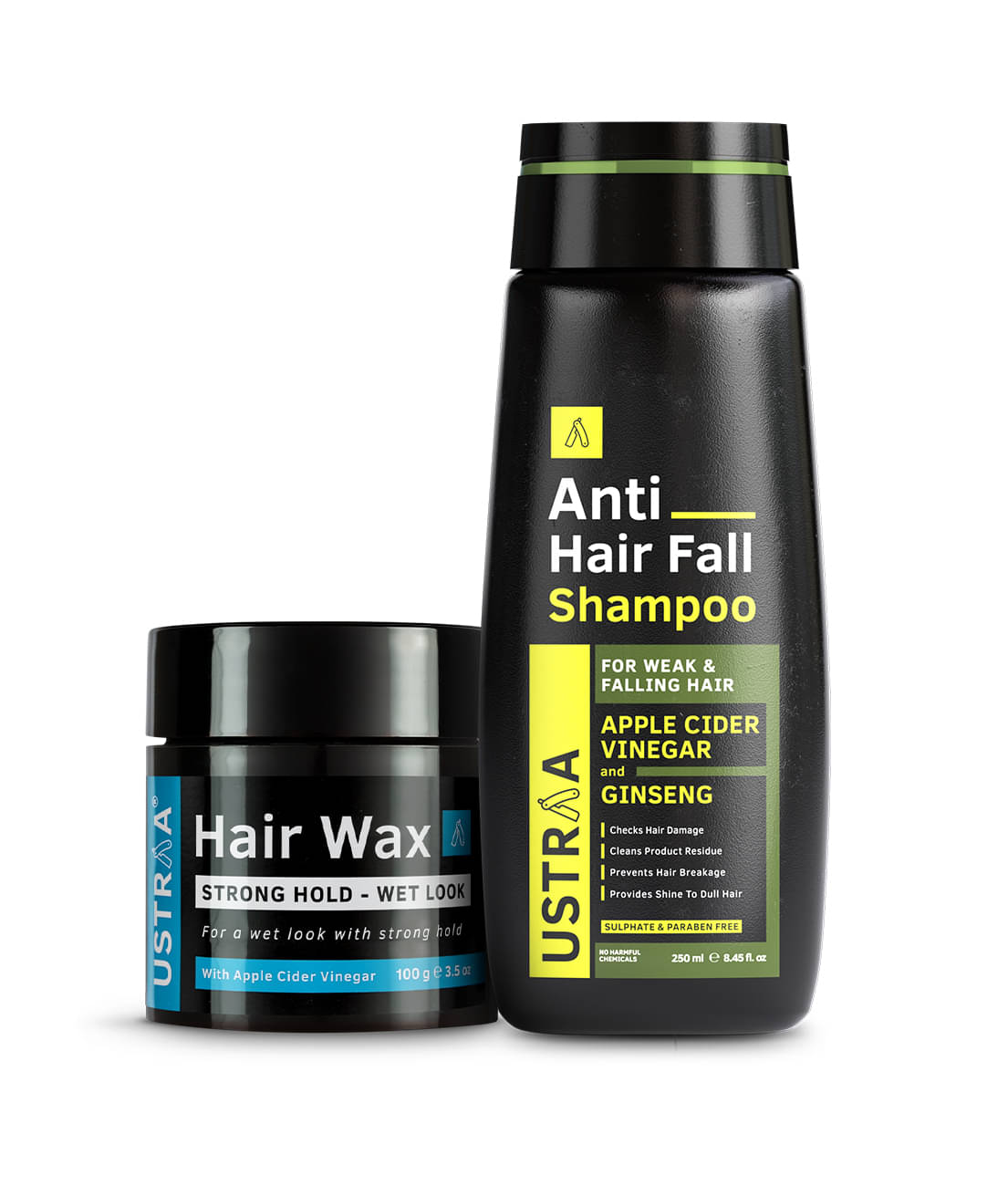    			Ustraa Hair Wax Wet Look - 100g & Anti Hair Fall Shampoo - 250ml