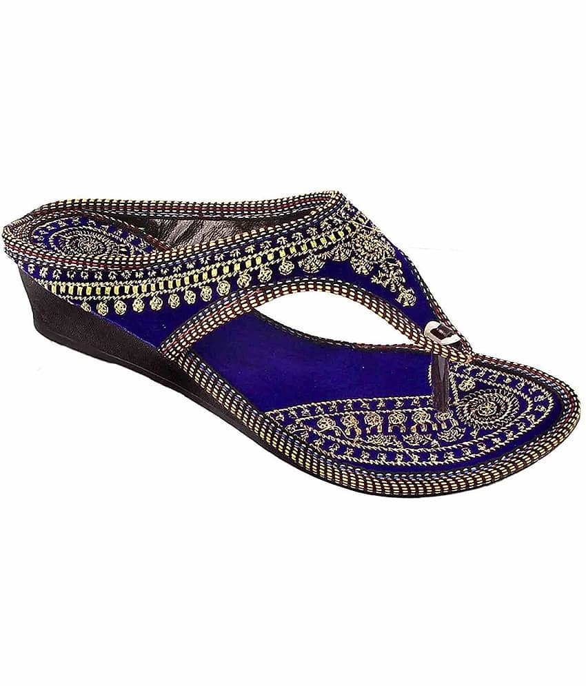 Apratim Blue Ethnic Footwear - Ethnic Shoes | Buy online on ZillyBuy
