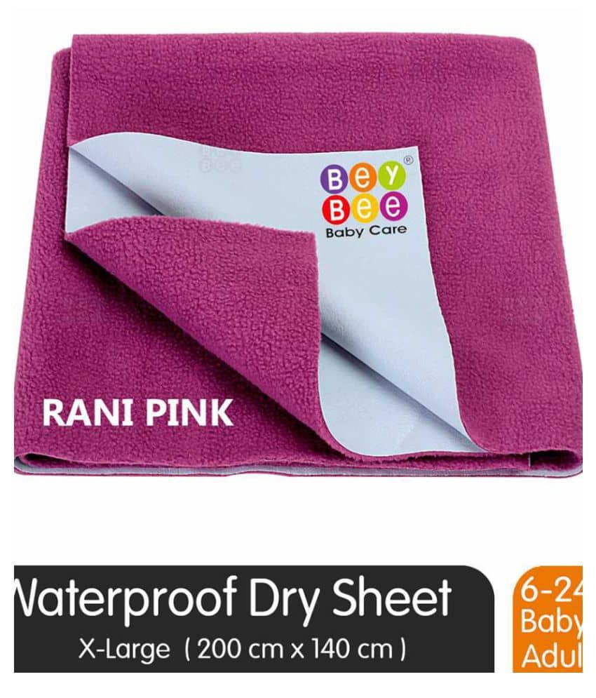 Beybee Pink Laminated Waterproof Sheet ( 200 cm × 140 cm - 1 pcs )