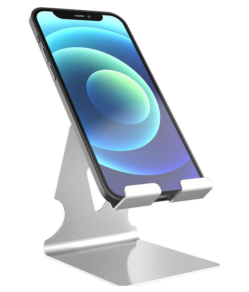 Elv Universal Mobile Phone Stand Holder Mount with Inbuilt Cable Organiser for Phones and Tablet (Upto 17.78 cm (7 inch) - Silver (Earphone NOT Included)     			Elv Universal Mobile Phone Stand Holder Mount with Inbuilt Cable Organiser for Phones and Tablet (Upto 17.78 cm (7 inch) - Silver (Earphone NOT Included)