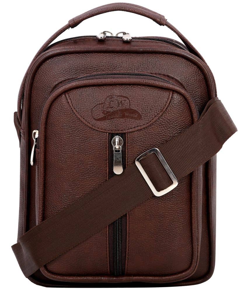 Leather Gifts Brown Solid Messenger Bag - Handbags | Buy online on ZillyBuy