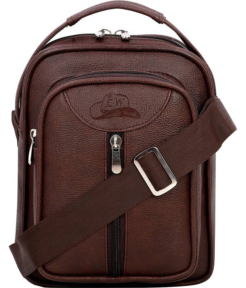 Leather Gifts Brown Solid Messenger Bag - Handbags | Buy online on ZillyBuy