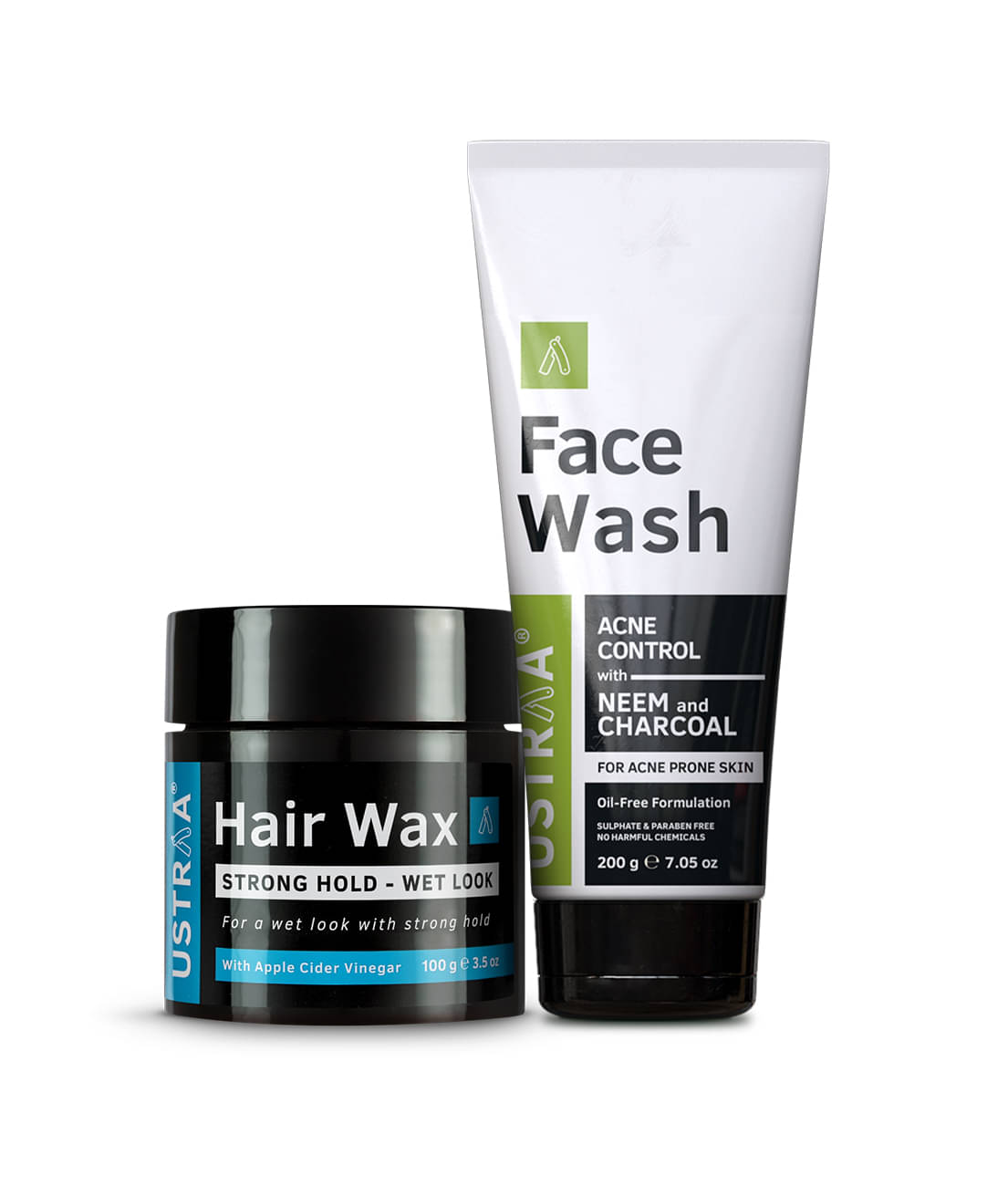     			Ustraa Hai Wax - Wet Look- 100g & Face Wash (Neem & Charcoal)- 200g