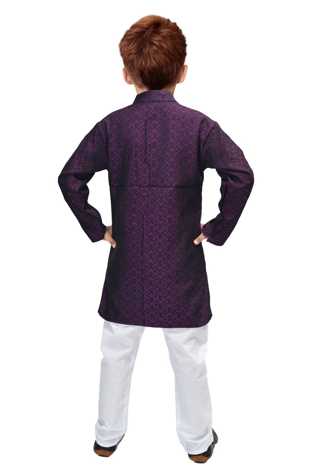 New Collection Boys Cotton Blend - Pattern Kurta Pant Set ( Purple , Pack of 1 ) - Kurtas & Kurta Sets | Buy online on ZillyBuy