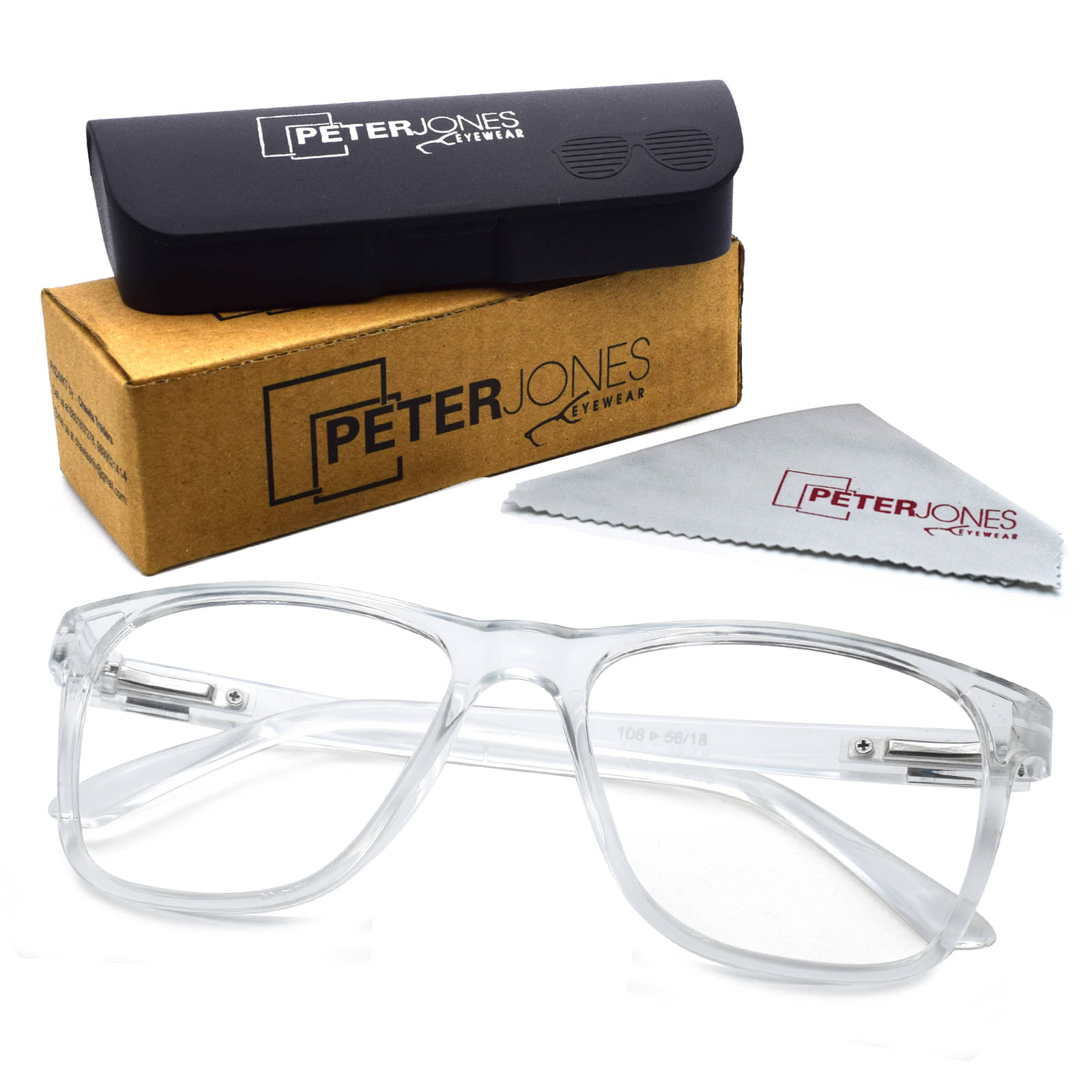 Peter Jones White Square Spectacle Frame M108T Peter Jones White Square Spectacle Frame M108T
