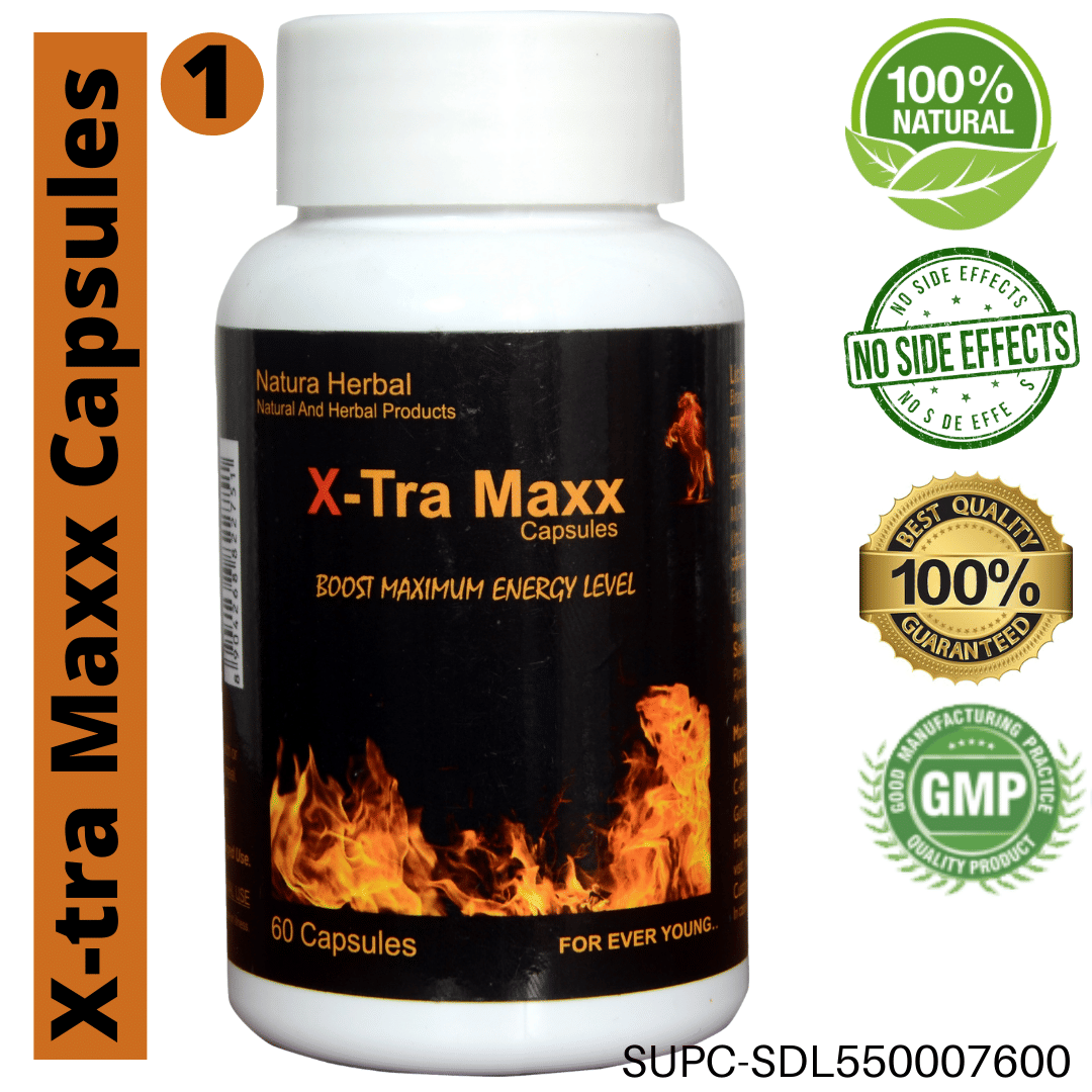Natura Herbal X-tra Maxx, Stamino, Bigger Size,& Timing for Male Capsule 60 no.s