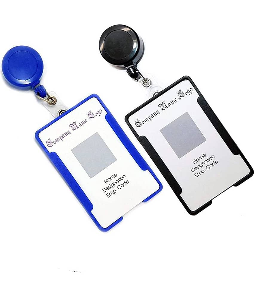 Dey 'S Stationery Store Combo Pack of ID Card Holder with Retractable Reel YOYO (Made in India) (Blue Black) - Stationery | Buy online on ZillyBuy