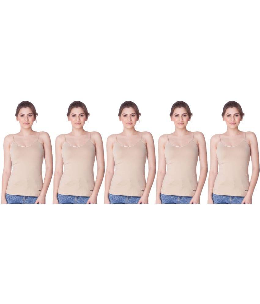     			Dollar Missy Cotton Camisoles - Beige Pack of 5