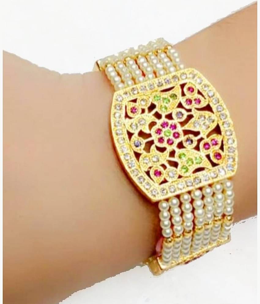 Gilher Fancy traditional Real Look Jadau Bracelet For Women And Girl With Adjustable Size