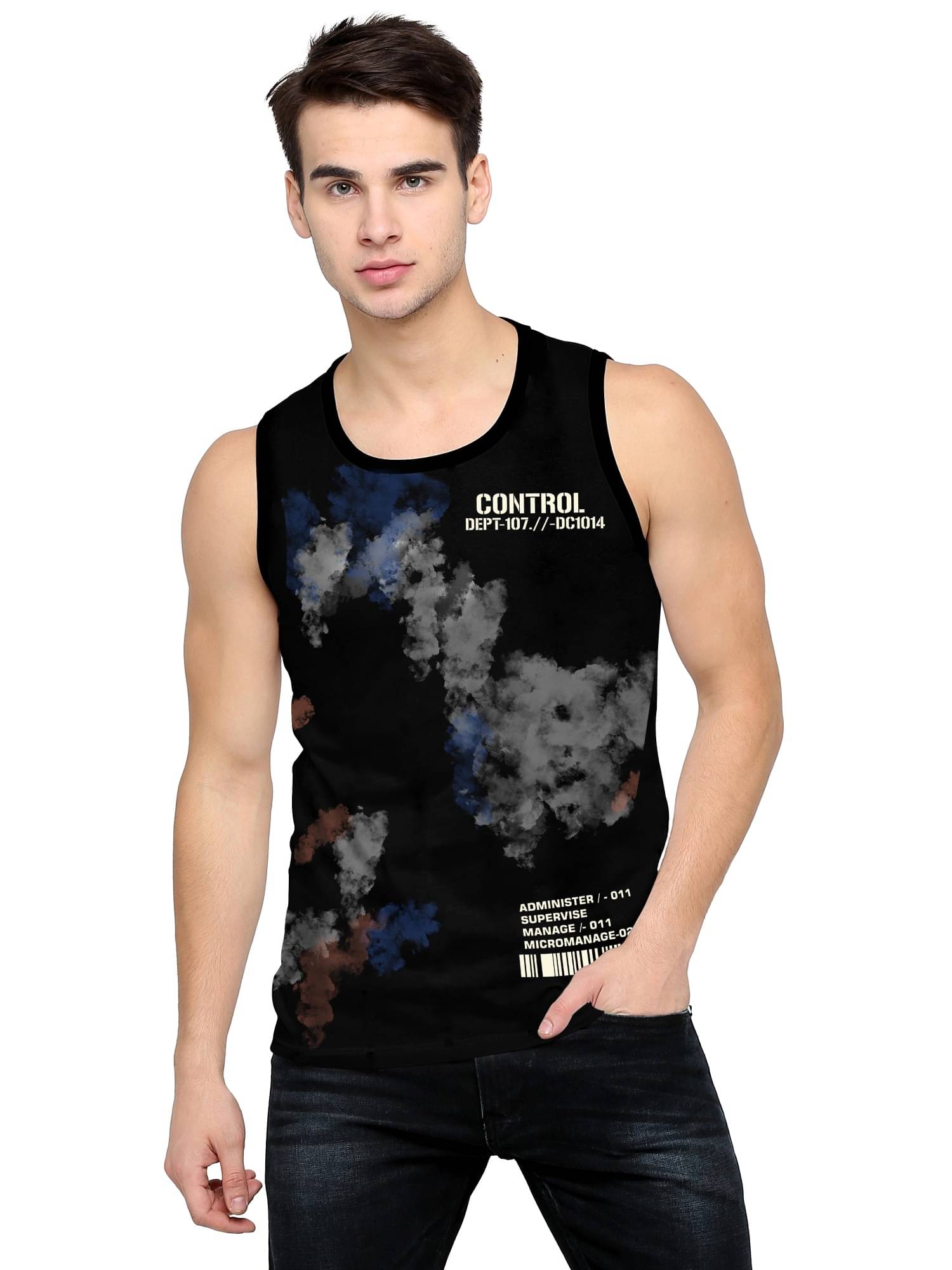     			JUMP CUTS - Multicolor Cotton Blend Men's Vest  ( Pack of 1 )