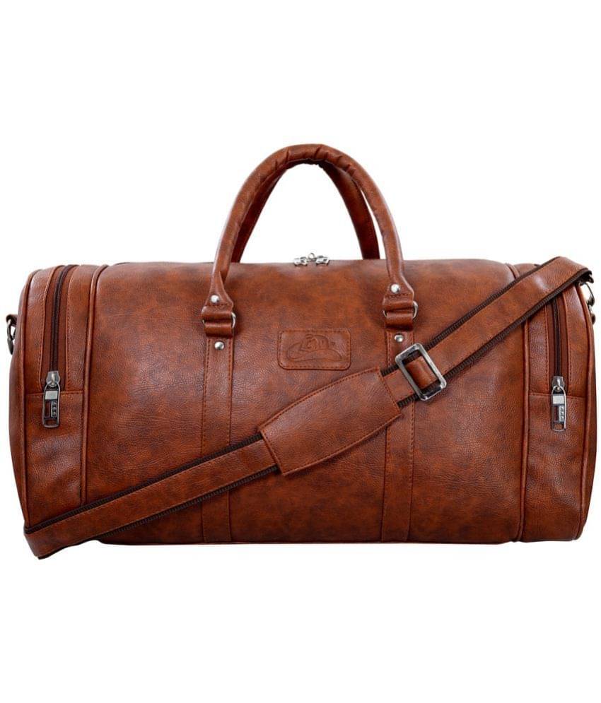     			Leather World 55 Ltrs Tan Solid Duffle Bag Travel Bag