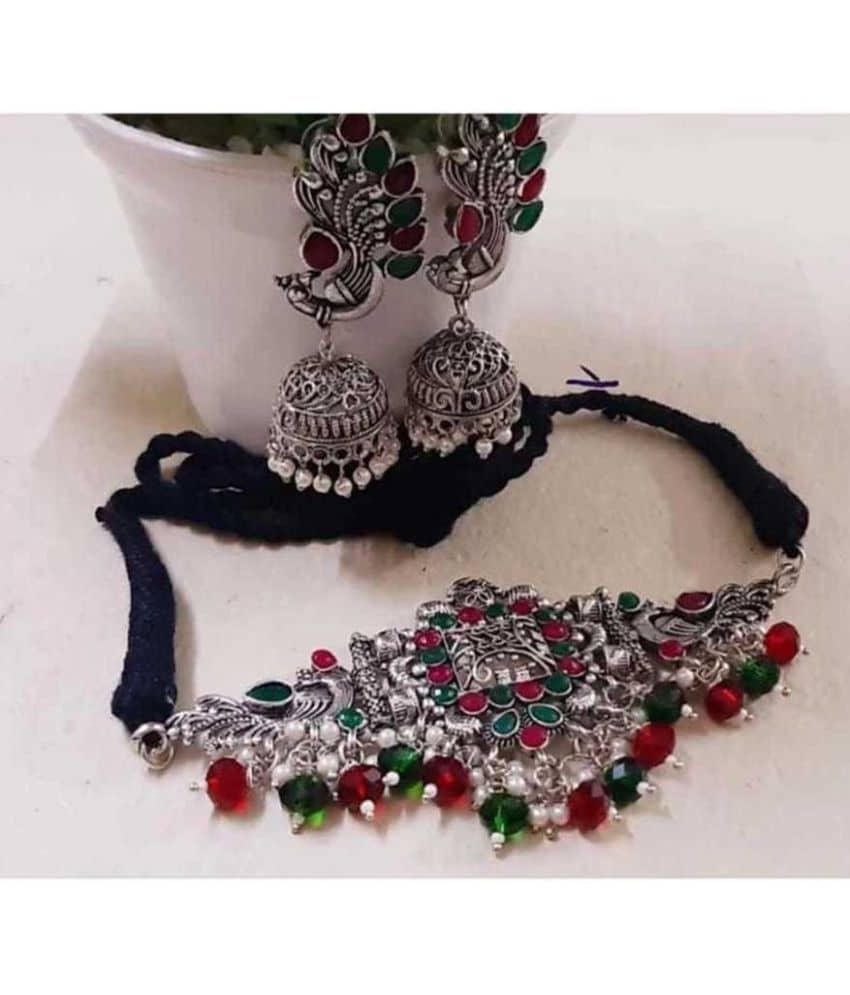 PUJVI - Silver Alloy Necklace Set ( Pack of 1 )