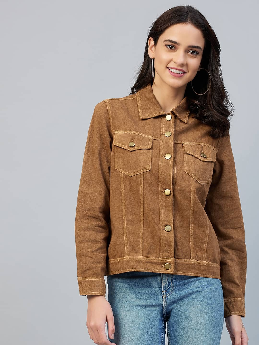 StyleStone Denim Brown Jackets Single - Jackets & Coats | Buy online on ZillyBuy