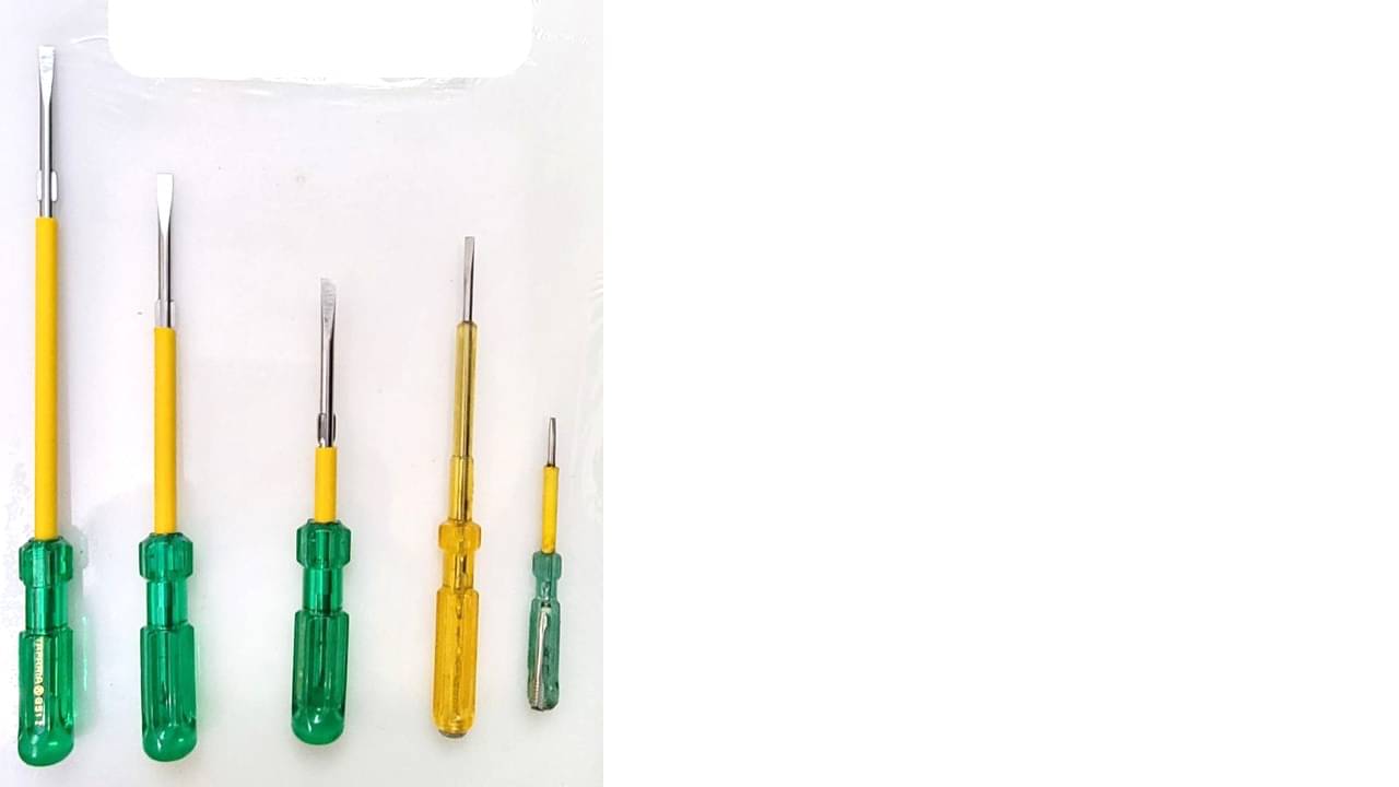     			TAPARIA   SCREWDRIVER  SET CONTAINS TAPARIA  SCREWDRIVERS AND TEST PEN   FOR DAILY REPAIRS