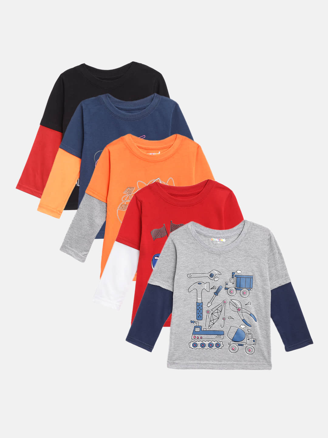 Kuchipoo Pack of 3 Boys Cotton Blend T-Shirt ( Multicolor )