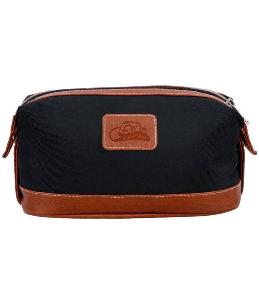 Leather Gifts Black Travel kit