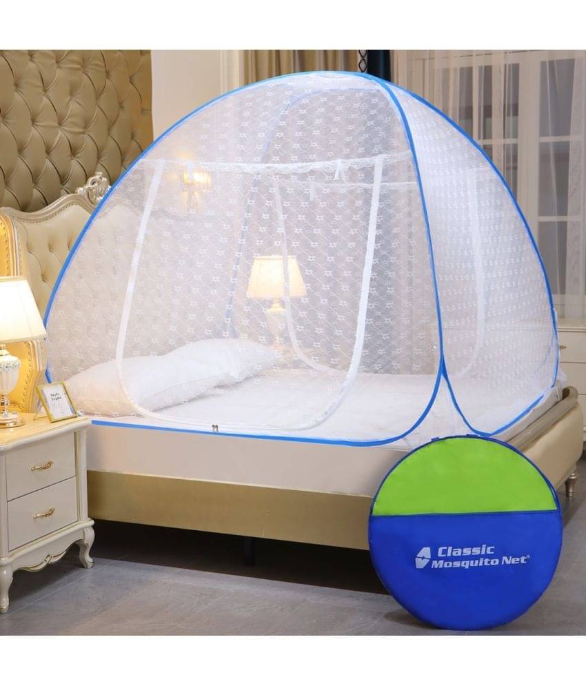     			Classic Mosquito Net, Machardani Queen Blue Embroidery Mosquito Net, Machardani