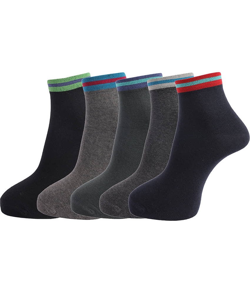 Dollar Socks - Cotton Men's Self Design Multicolor Ankle Length Socks ( Pack of 5 ) - Socks | Buy online on ZillyBuy
