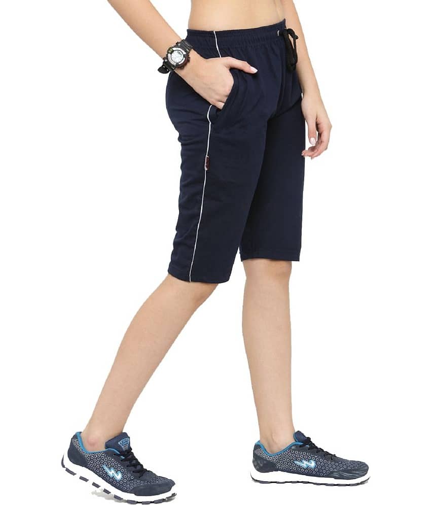 C9 Airwear Black Poly Cotton Solid Capri - Main Image