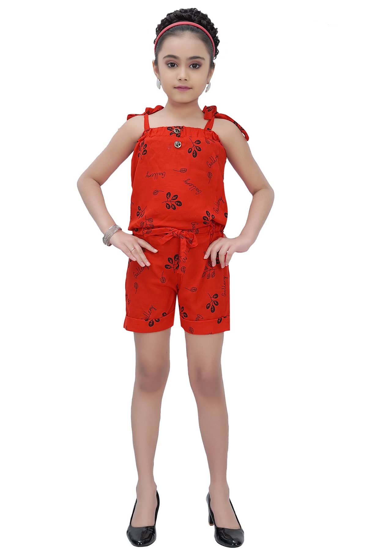 Arshia Fashions Girls Cotton Jumpsuit ( Pack of 1 , Yellow )