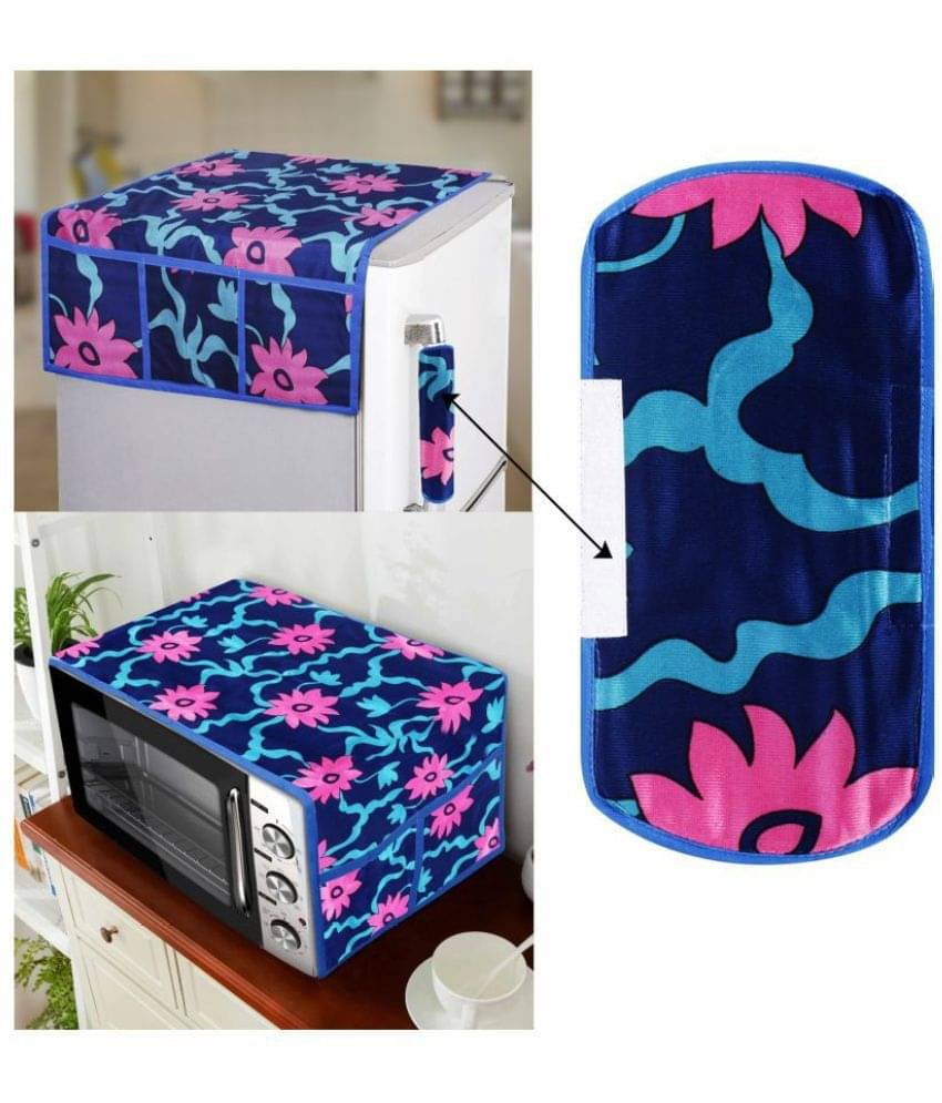 E-Retailer Set of 3 Polyester Pink Fridge Top Cover E-Retailer Set of 3 Polyester Pink Fridge Top Cover
