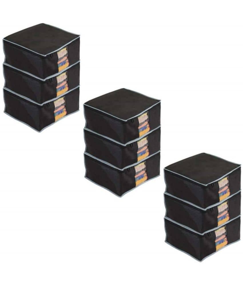 SH. NASIMA  Wardrobe Organiser,Saree Cover,Regular Cloth Storage Bag in Heavy Non woven Material PACK OF 9