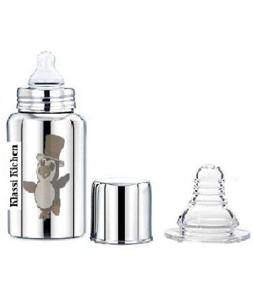 KLASSI KICHEN PENGUINE Designer Stainless steel baby milk feeding bottle with Extra Silicone Nipple KLASSI KICHEN PENGUINE Designer Stainless steel baby milk feeding bottle with Extra Silicone Nipple