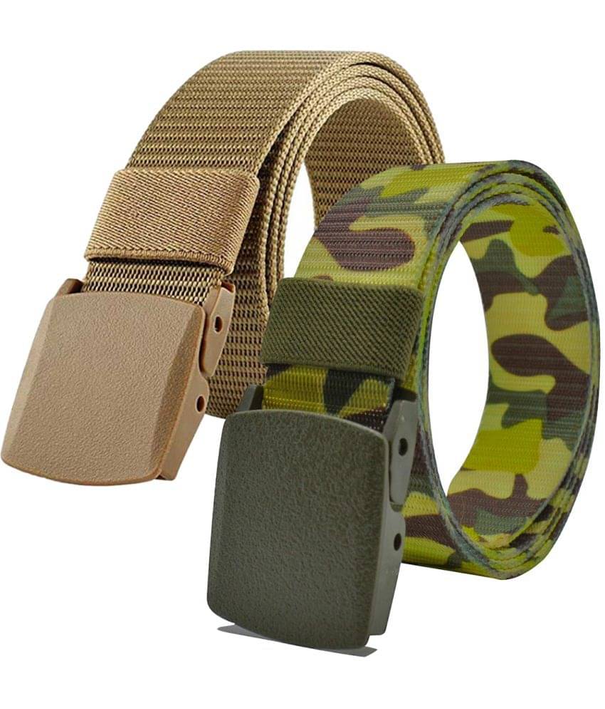     			Loopa Multi Nylon Casual Belt Pack of 2