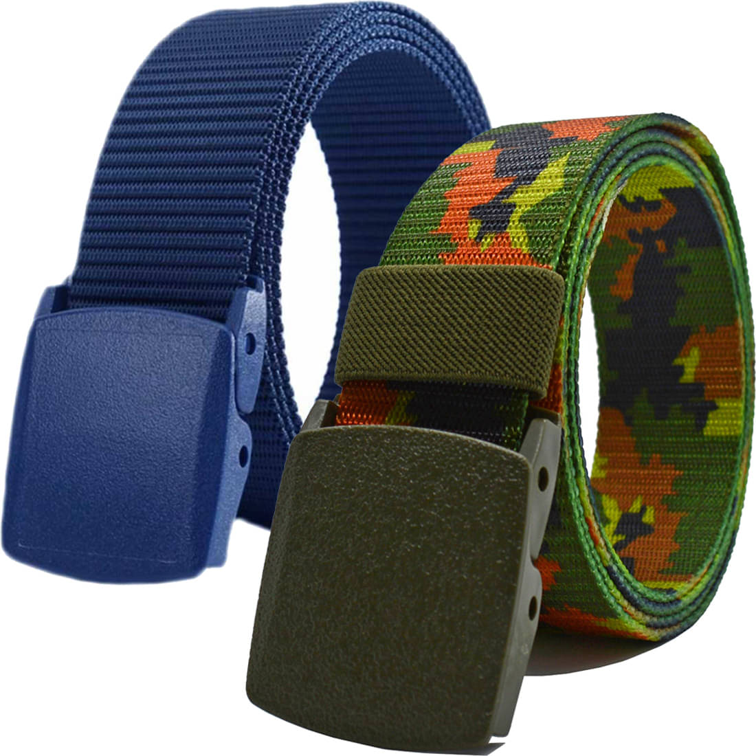     			Loopa Multi Nylon Casual Belt Pack of 2
