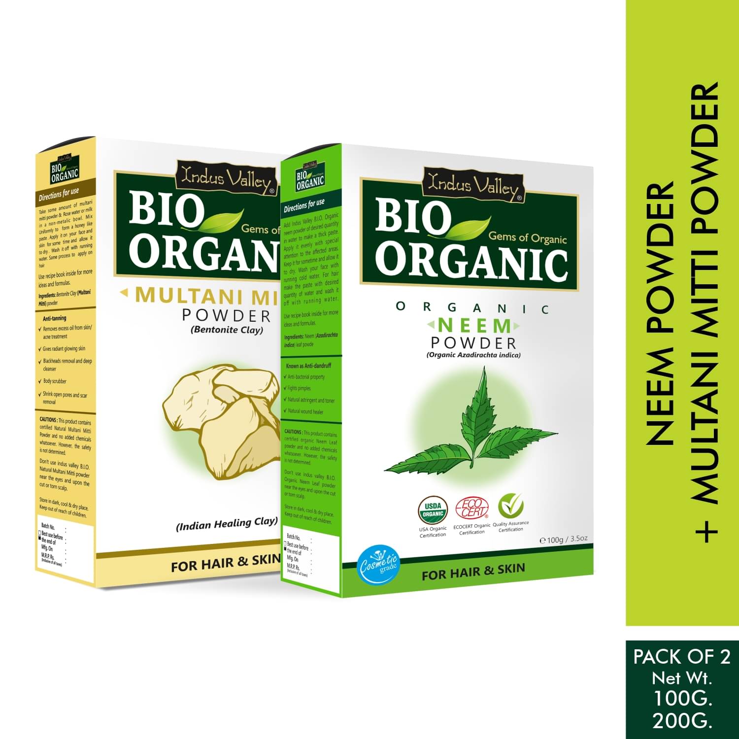 Indus Valley Multani Mitti+Neem Powder Mask For All Skin Type 200G (Pack) Indus Valley Multani Mitti+Neem Powder Mask For All Skin Type 200G (Pack)