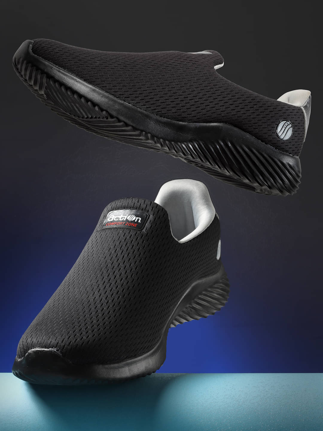     			Action Men's Black Running Shoes