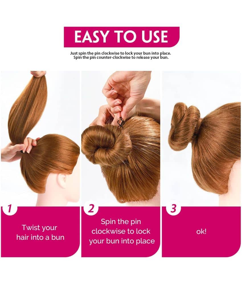 FOK 10 PC Black Spiral Twist Hair Pins Bun Stick DIY Hair Style Fit For All Hair Type