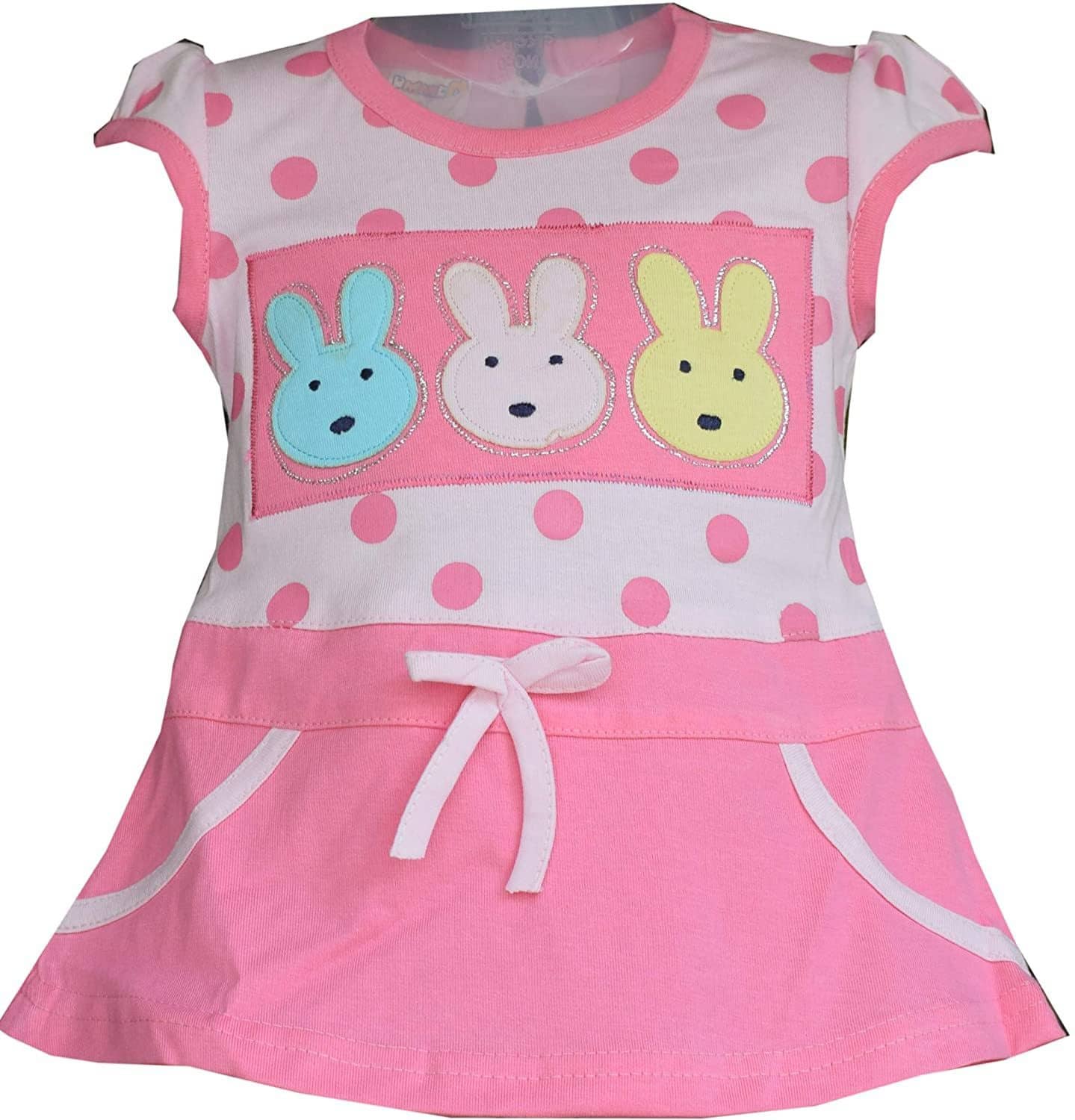 NammaBaby Baby Girls Cotton Blend Dresses ( Pink )