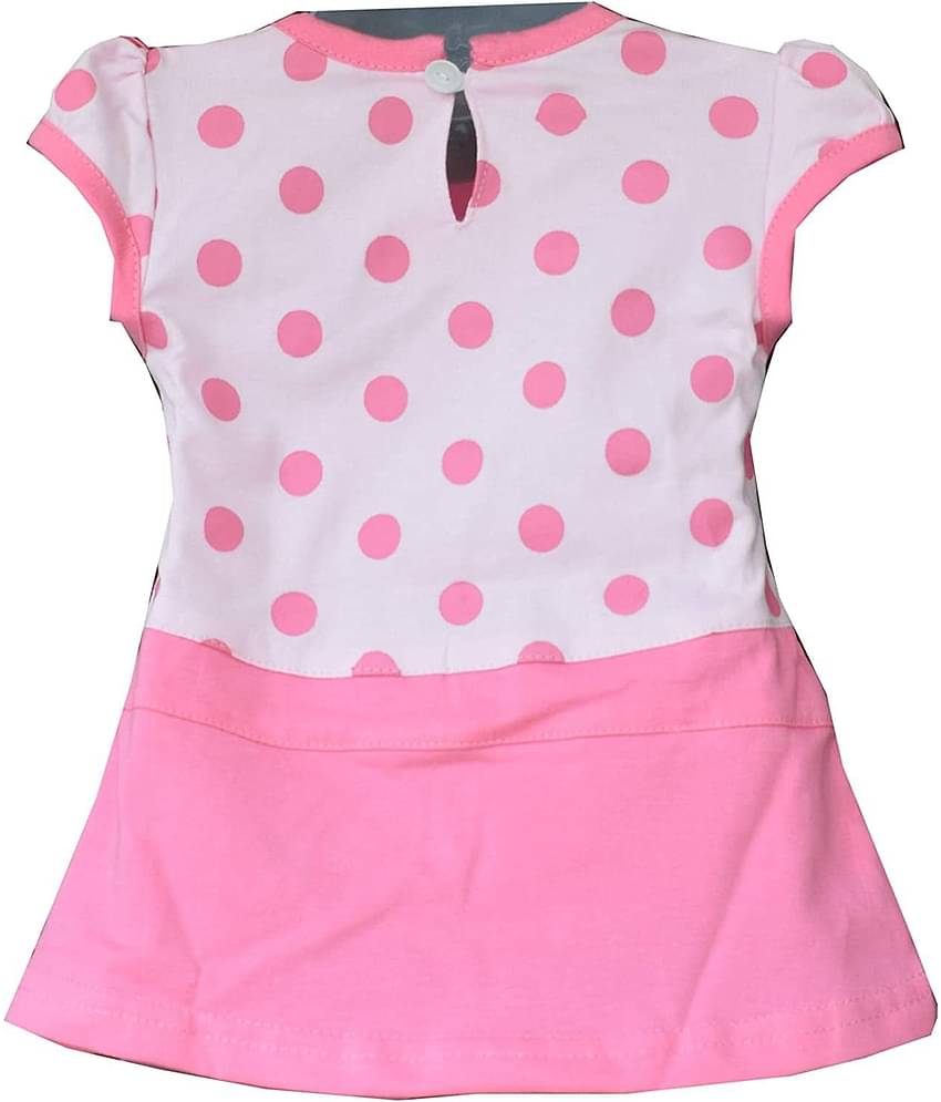 NammaBaby Baby Girls Cotton Blend Dresses ( Pink )