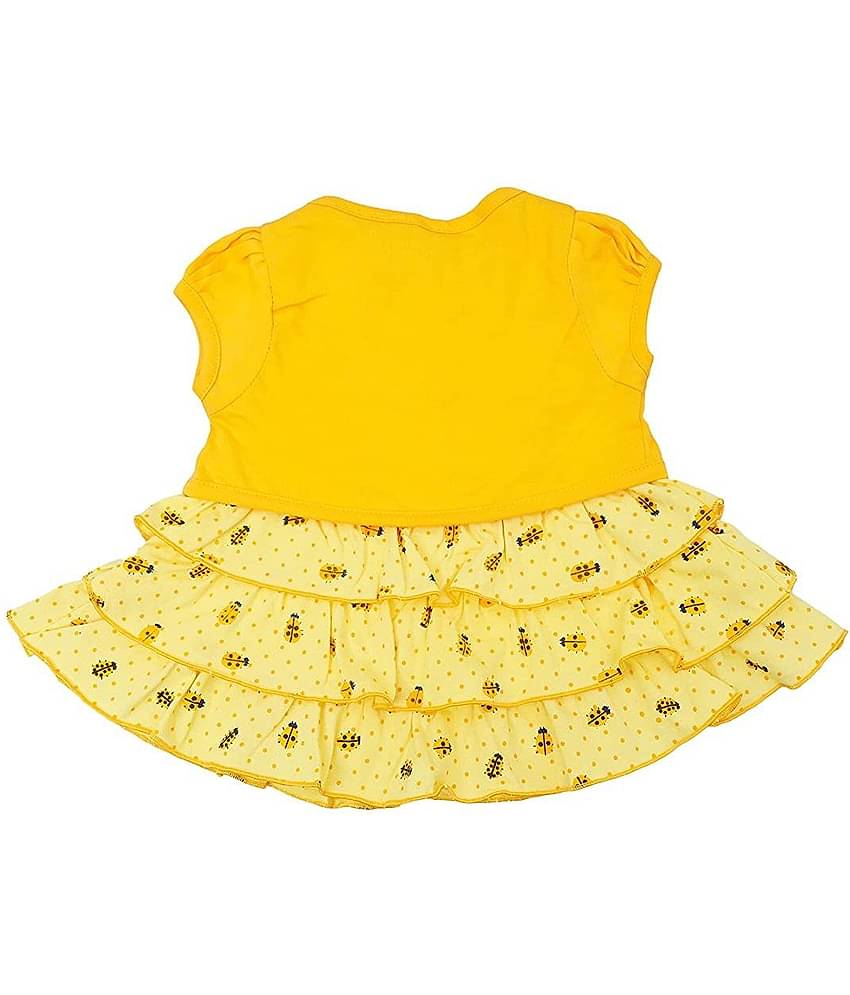 NammaBaby Baby Girls Cotton Blend Dresses ( Yellow )