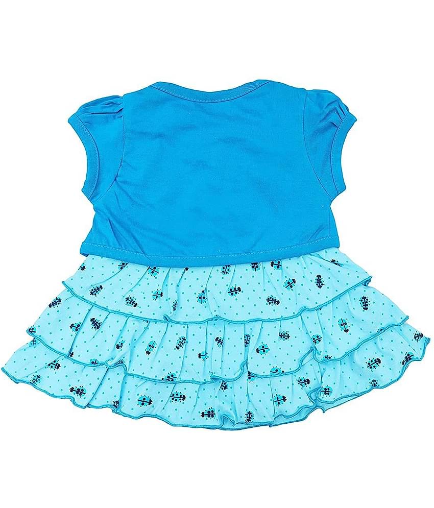 NammaBaby Baby Girls Cotton Blend Dresses ( Blue )